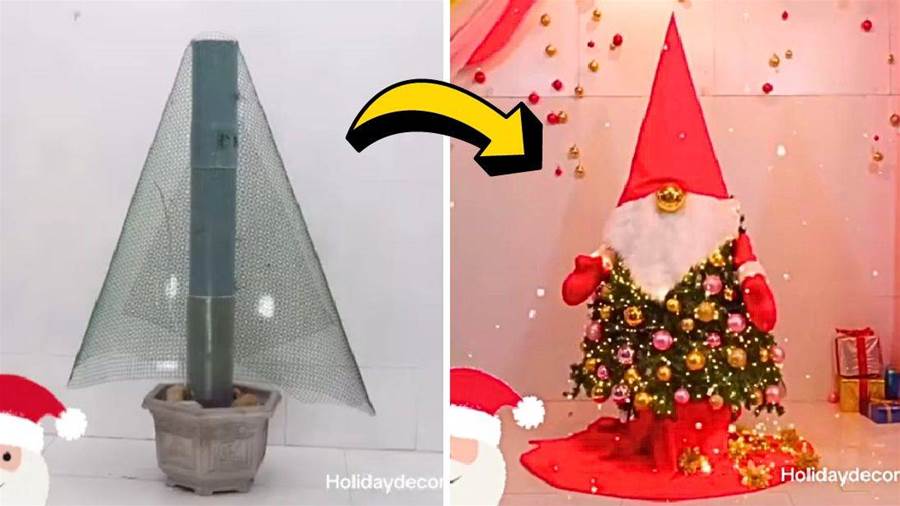 How to Build a Recycled DIY Santa Christmas Tree!